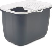 Savic Kattentoilet Hop In 38.5 x 58 x 39 x 5 cm - Kattenbak - Antraciet & Wit