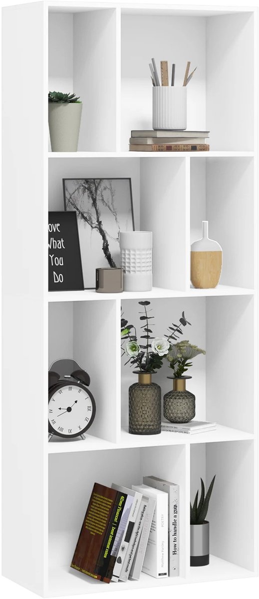 Woltu Boekenrek - Boekenplank - Kastje - 5 Lagen - Wit - Boekenkast - Kast - Dressoir - Kast Woonkamer - Woonkamer - Garderobe - Organizer - Opbergkast - Opbergkasten