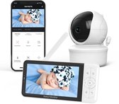 Youha Babyfoon - Babyfoon met Camera, Kleuren beeldscherm en App - Modern Design, Scherp Kleurenbeeld en Helder Geluid - Compatibel met Meerdere Camera's - Beeldbabyfoon Baby6T