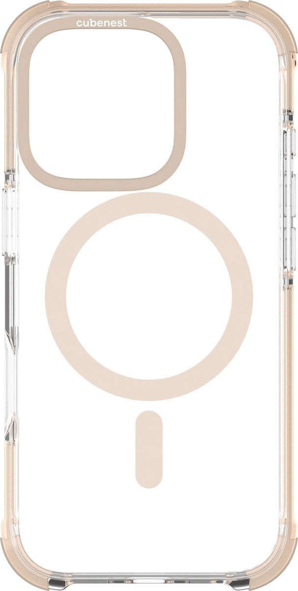Cubenest iPhone 16 Pro hoesje MagPro Strong Guard Goud - Magnetisch Hoesje - Schockproof hoesje