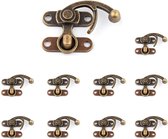 10 stuks - sluitingen - Antiek retro slot - Geschikt voor houten kisten - turn lock - 38*44mm - brons - legering
