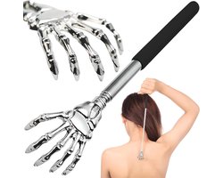 Ruggenkrabber uitschuifbaar met handje - Rugkrabber RVS - Rugkrabbe - uitschuifbaar - Anti jeuk - Massage - Rugmassage - Rugkrabber - Back Scratcher - voor hoofd- en rugmassage - Zwarte rugkrabber - handmassageapparaat