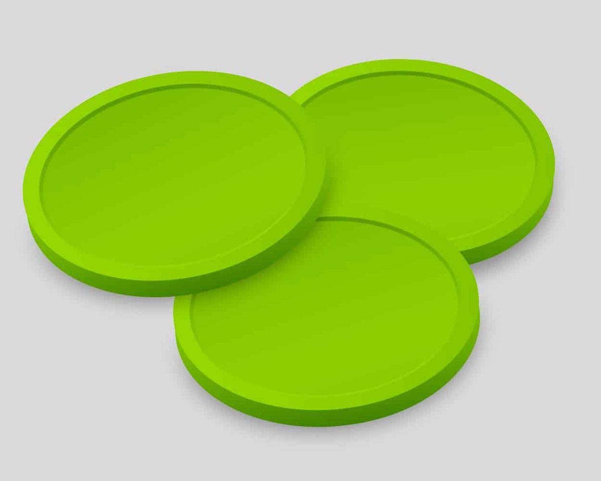 Blanco Consumptiemunten 29mm / Betaalmunten (per 250 stuks) - LIME GROEN