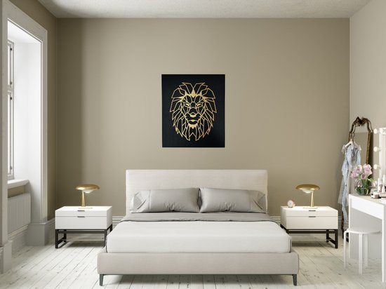Décoration murale lion - Tête de lion - décoration murale - bois avec feutre acoustique - animal - animaux