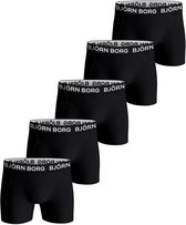 Björn Borg Cotton Stretch Boxershort Heren - Zwart - 5 stuks - Heren onderbroeken - Boxer - Maat XL