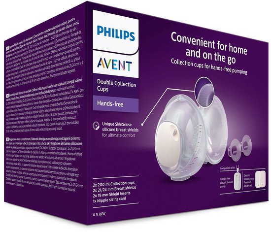 Philips Avent SCF439/01 Dubbele Opvangcups - Handsfree Kolven - Ultralicht & Draagbaar - SkinSense Siliconen voor Comfortabele Pasvorm - Transparante Cups voor Optimale Controle van Philips — afbeelding 5