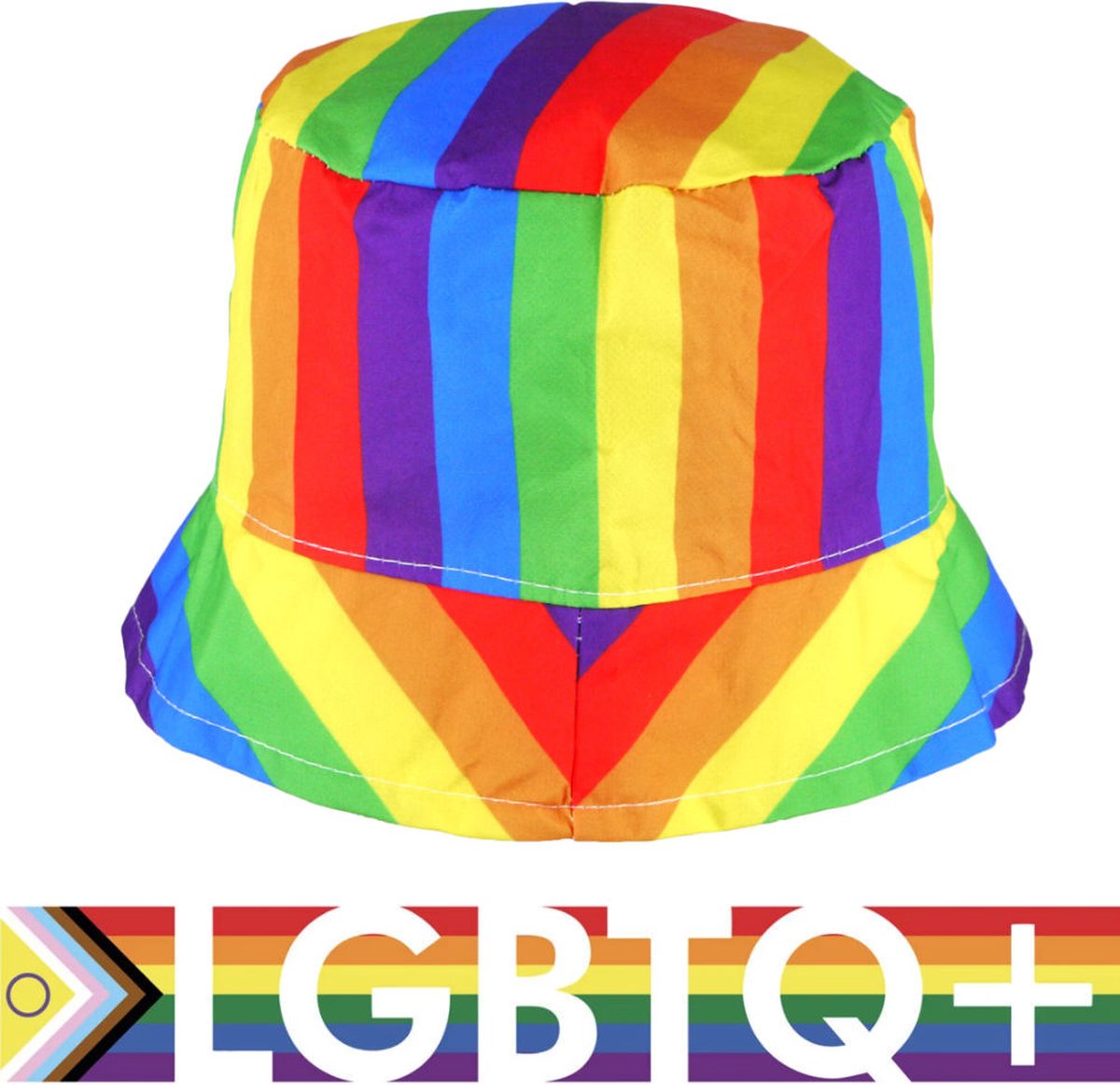 Henbrandt - Rainbow Bucket Hat - Hoofddeksel voor Pride Evenementen - LGBTQ+ - Regenboog Buckethat - Regenbooghoed voor Volwassenen - Perfect voor Gay Pride Parades en Festivals - Polyester Hoed - One Size