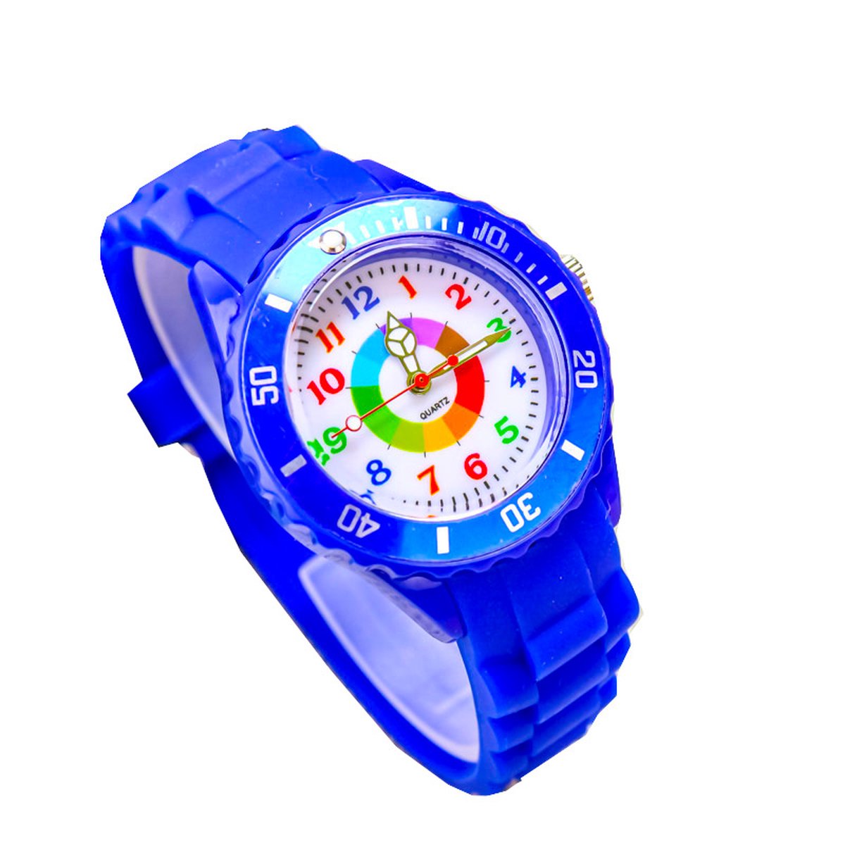 Kinderhorloge Regenboog - Jongens - Meisjes - Siliconen Bandje - Blauw