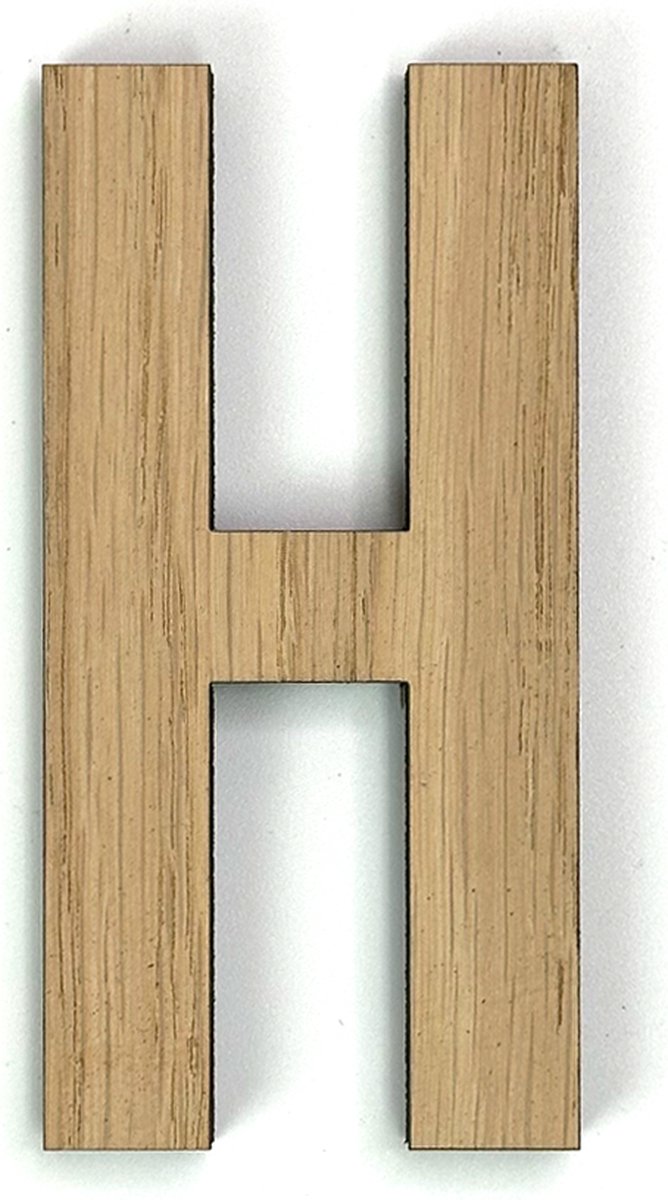 Houten letter H - 10 cm hoog