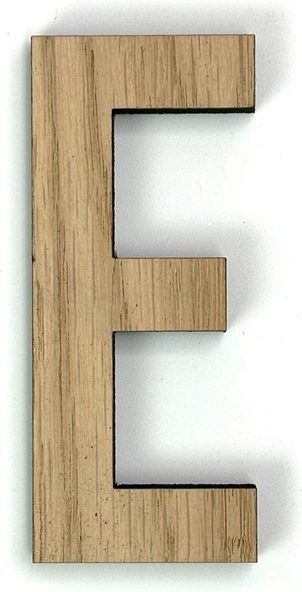 Houten letter E - 37 cm hoog