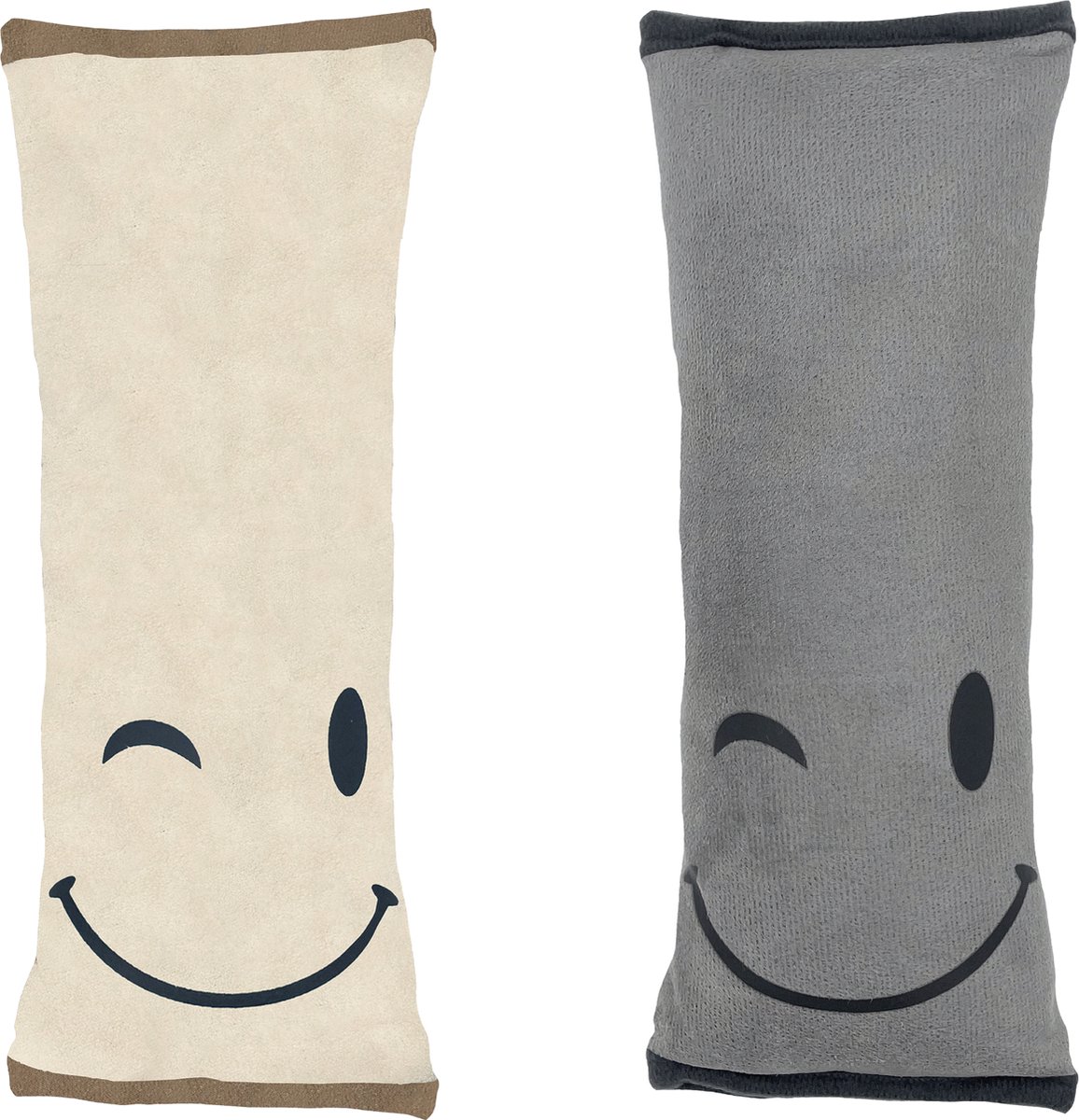 Combiset Grijs en Beige - Gordelhoes Kind - Gordelkussen - Gordel Beschermer - Autogordel beschermer - Slaapkussen Auto - Gordelhoes Auto - Nekkussen Kind - Gordelhoezen