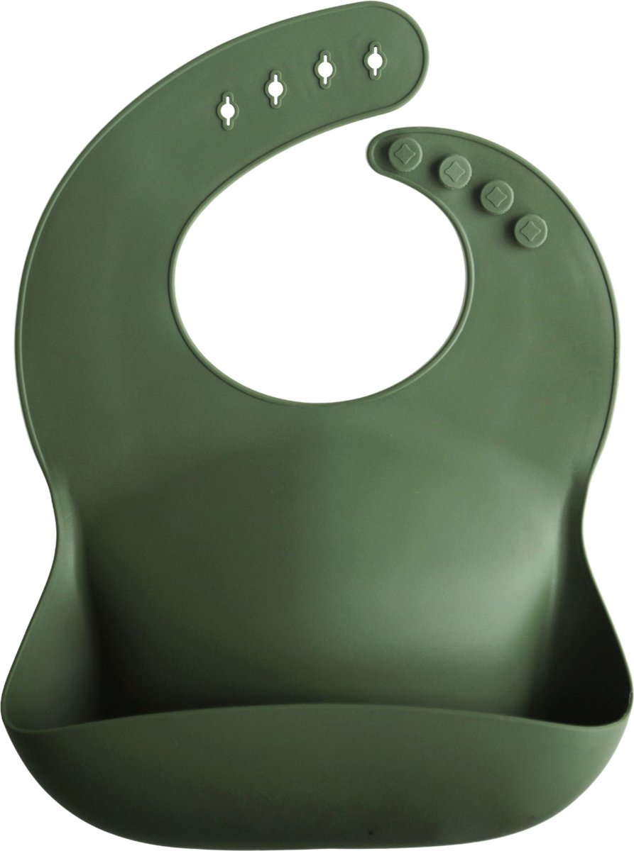 Goedkoopste Mushie siliconen slab | forest green | met opvangbakje | bibs