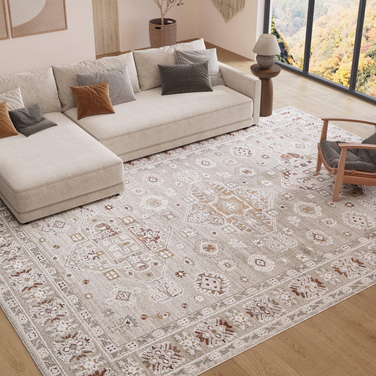 TAPISO Trend Tapijt Kortpolig - Vintage Tapijt Hoge Kwaliteit - Elegant Woonkamer Tapijt i