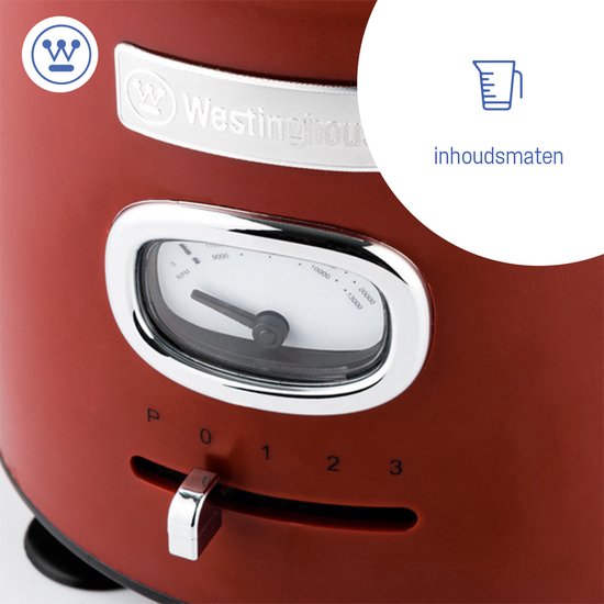 Westinghouse Retro Blender - Smoothie Maker - Rood - 1,5 Liter - 600W van Westin — afbeelding 5