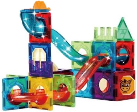 DailySupplies® Magnetische Knikkerbaan - Kinderspeelgoed 1 jaar - Magnetic Tiles - Bouwspeelgoed