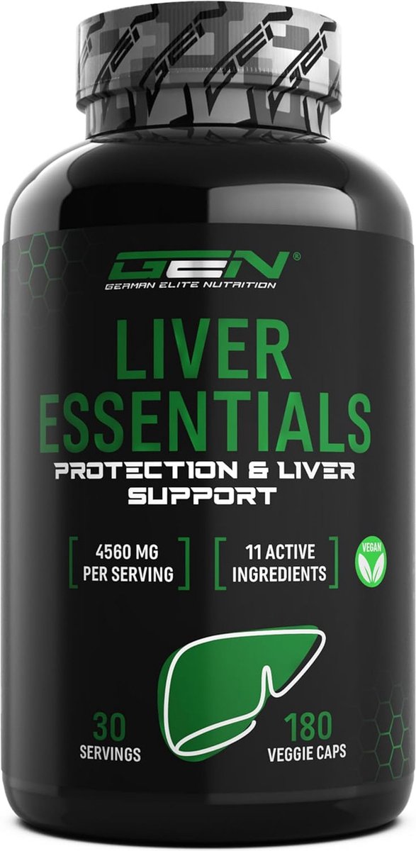 Liver Essentials - 180 capsules - Hooggedoseerd complex met mariadistel, choline, NAC, artisjokken, paardenbloem, schizandra, gemberextract, indool-3-carbinol, desmodium, rutine - Veganistisch