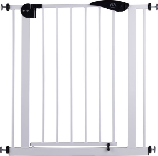 Barrière d'escalier sans Embouts Liefjes & Co - 75 à 82 cm - Barrières de sécurité - Barrière pour enfants - Fixation par pince - Wit