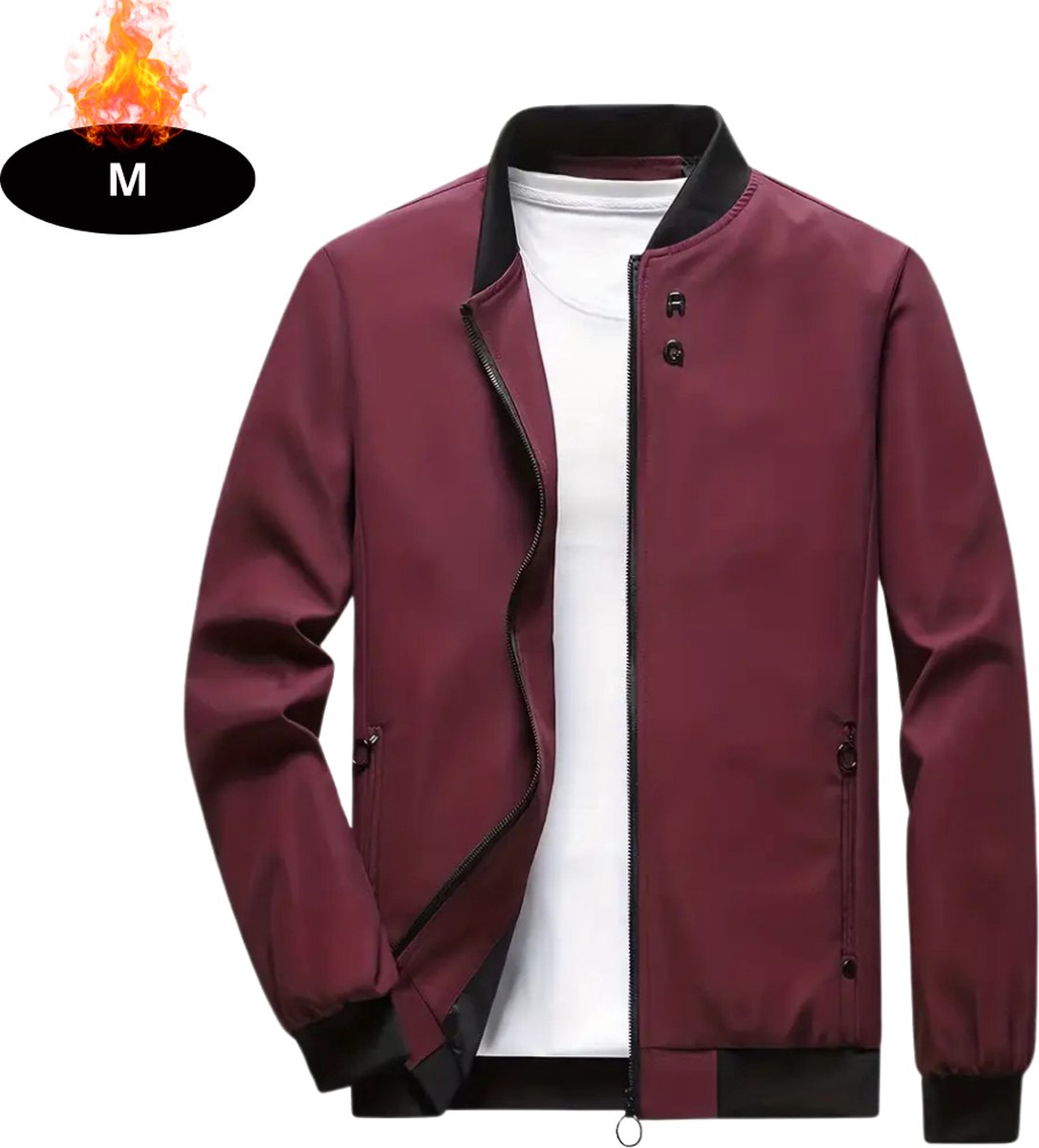 Nivard Windjas Heren Parka Lente & Herfst Jas Volwassen Windjack Windbreaker Outdoor Bordeauxrood