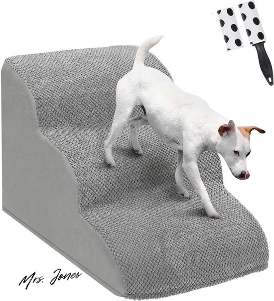 Huisdierentrap, 3-traps Hondentrap Met Afneembare Wasbare Hoes, Hondentrap For Slaapbank, Huisdierhelling For Kleine Honden En Katten (Color : A, Size : 3 Steps
