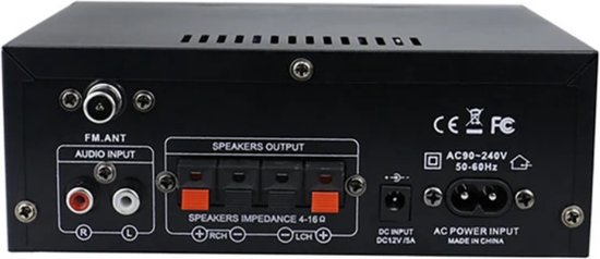Amplificateur de Power HIFI Bluetooth | 800 W | Amplificateur numérique | Surround stéréo | Lecteur multimédia | Karaoké