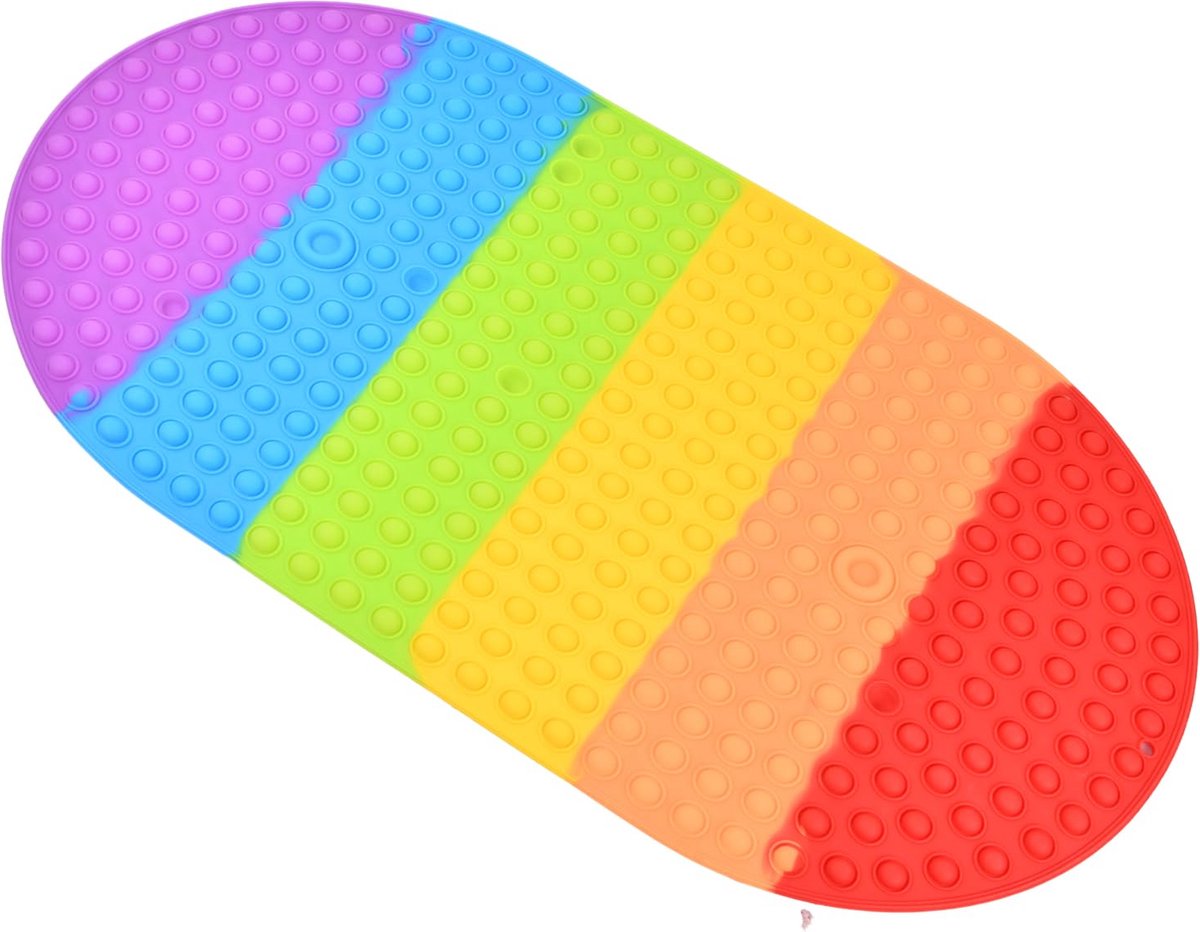 La'Moussawi ® Veiligheid en Kleur in de Badkamer: Antislip Regenboog Bad- en Douchemat met Zuignappen