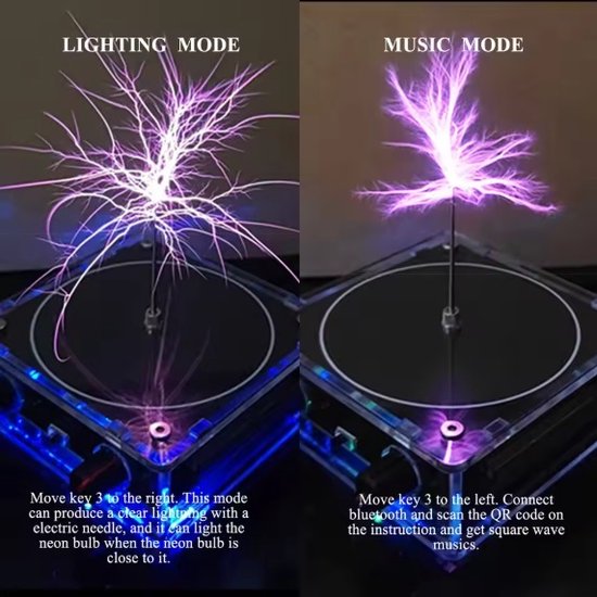 Tesla Coil multifunctioneel - Tesla Music Tesla Coil -luidspreker - bluetooth speaker Tesla Coil - draadloze transmissieverlichting, experimentele producten voor wetenschap en onderwijs - Musical Tesla Coil Arc Plasma Speaker, Bluetooth van Merkloos — afbeelding 2