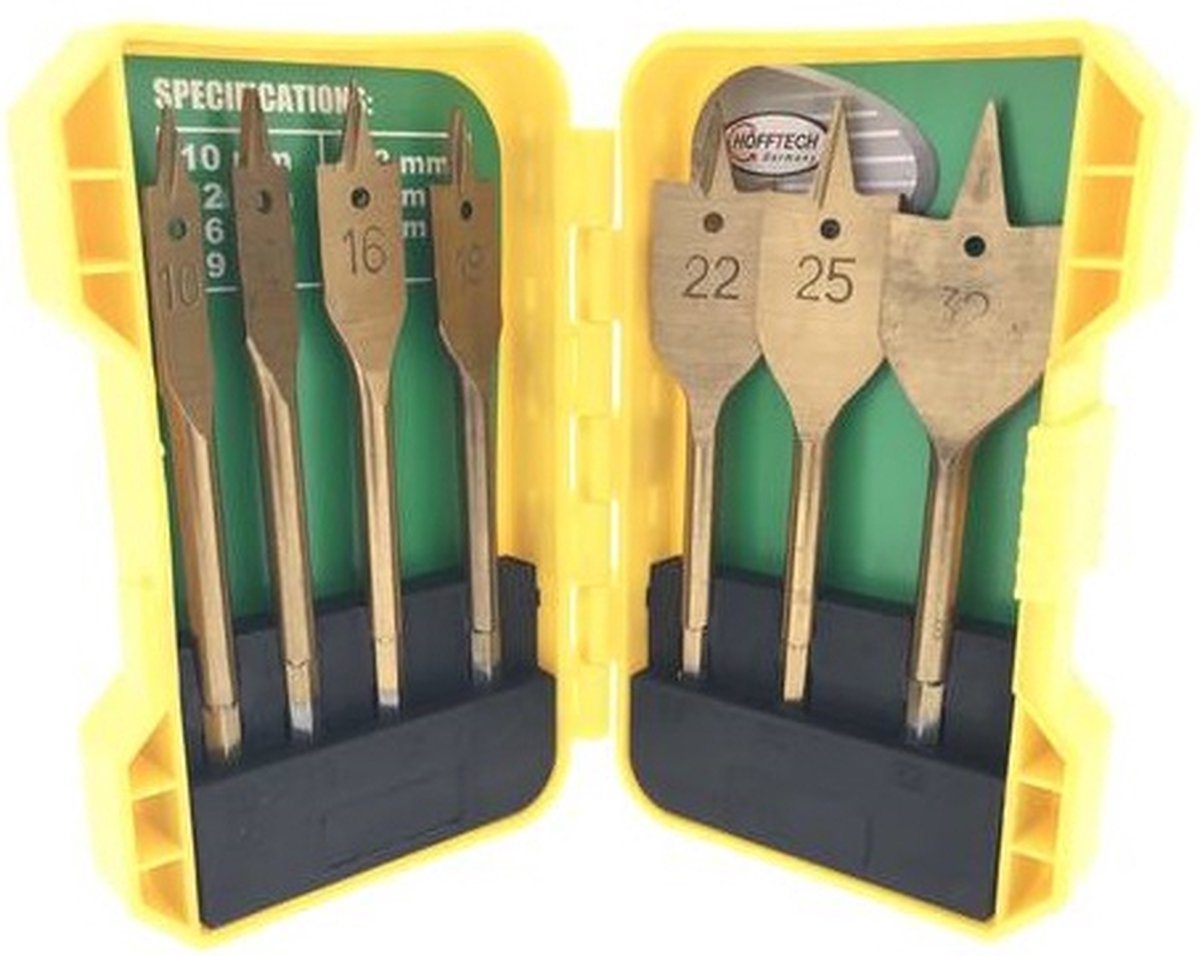 Höfftech borenset - speedborenset - speedboor houtboor 10 t/m 32mm - 7-delig