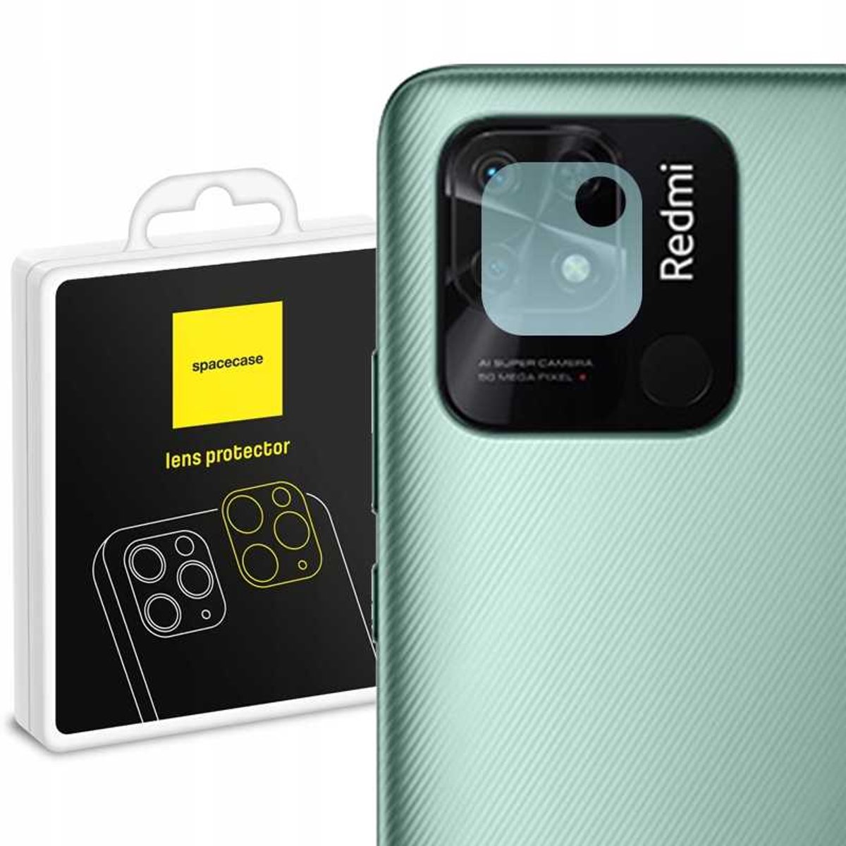 Spacecase Gehard Glas Voor Redmi 10C Poco C40 Camerabescherming