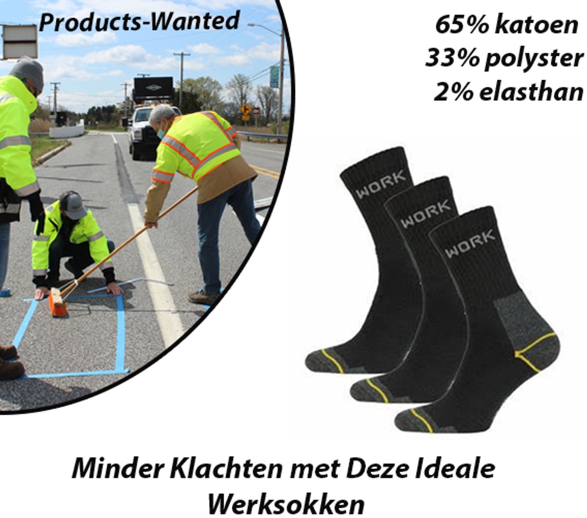 6 Paar - Minder Klachten met Deze Ideale Werksokken – Maat 46-47
