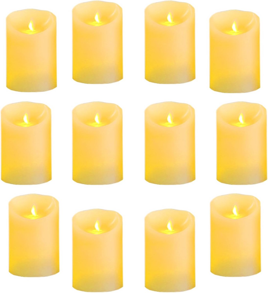 LED Theelichtjes Set van 12 - Flikkerende Vlamloze Kaarsen voor Decoratie - Warm Wit