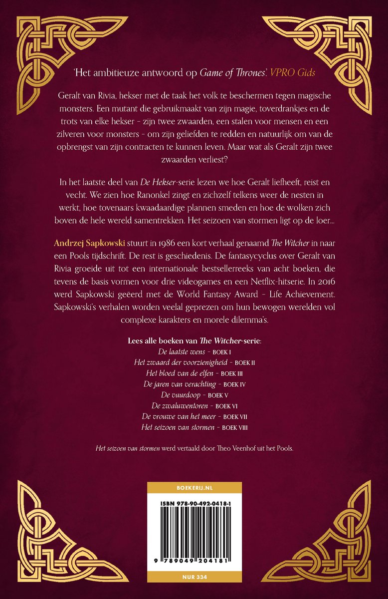The Witcher 8 - Het seizoen van stormen - back cover