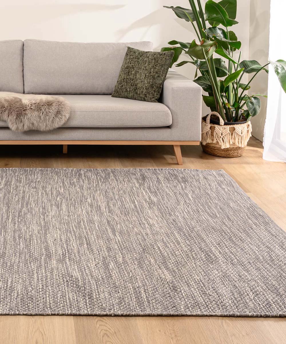 Wollen vloerkleed - Odda grijs 140x200