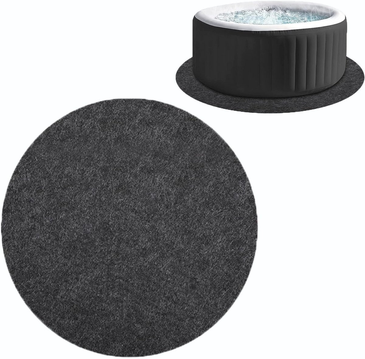 Waterdichte Antislipmat voor Bovengronds Zwembad en Opblaasbare Spa – 2 m Rond
