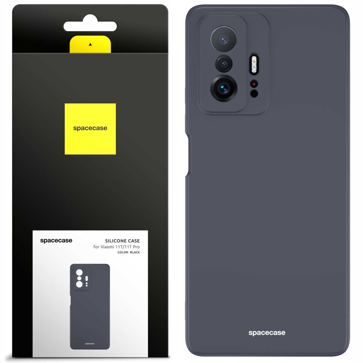 Spacecase Siliconen Hoesje Voor Xiaomi Telefoon 11T 11T Pro Zwart