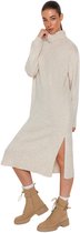 Trendyol manches Standard Pull col roulé décalage pierres coupe large col roulé robe mi-longue deuxaw24el00034