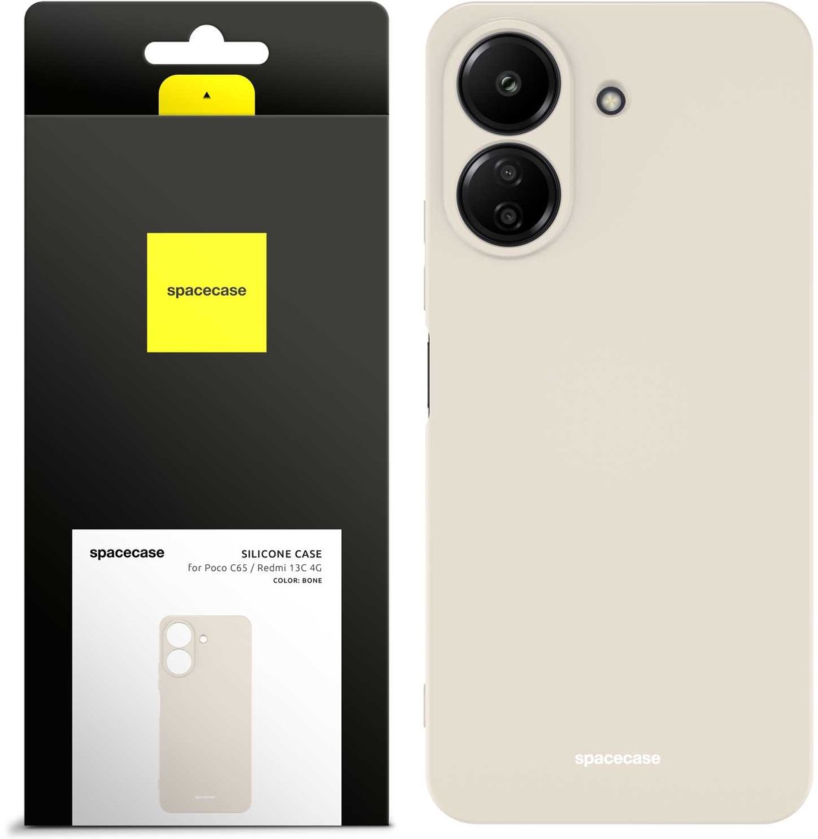 Spacecase Siliconen Hoes Voor Xiaomi Poco C65 Redmi 13C 4G Bone