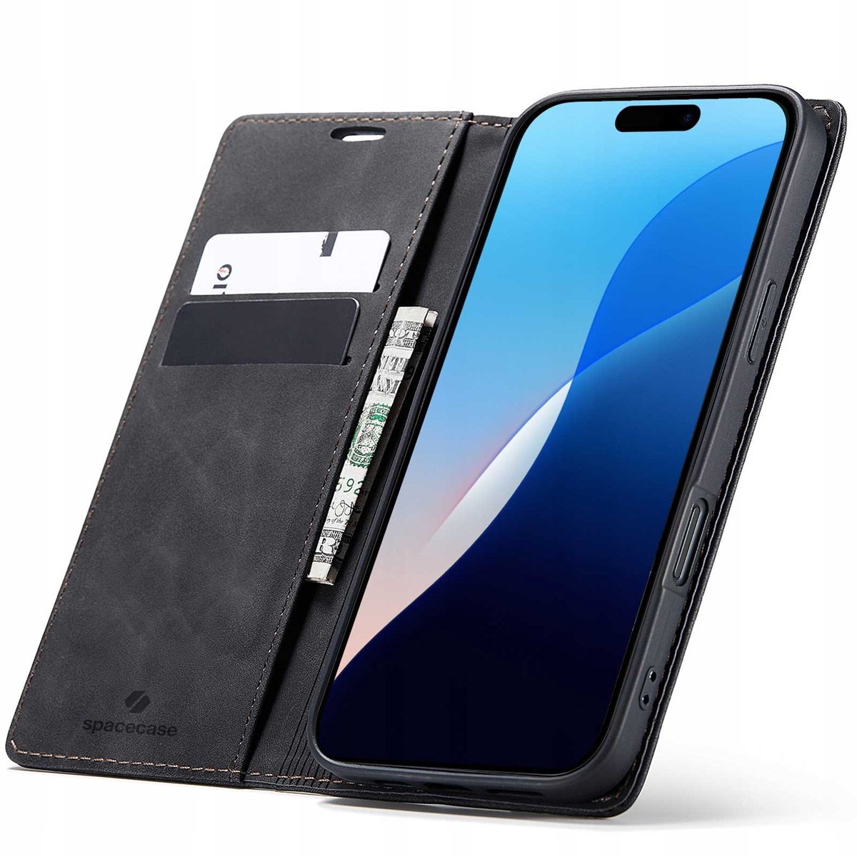 Spacecase Case Telefooncover Voor Iphone 16 Pro Zwart