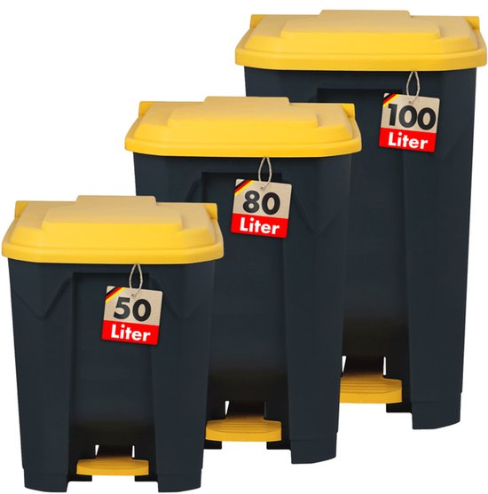 casa pura Vuilnisbak, vuilnisemmer 50 liter, groen deksel