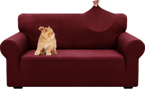 YSTELLAA Stretch Bankhoes 2 Zits, Universele Bankhoezen Met Armleuningen, Elastische Sofahoes Voor Woonkamer, Krasbestendig Sofa Meubelhoes Voor Huisdier Vriendelijke, Natuurlijk Wit
