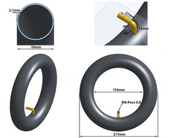 Binnenband met 90° ventiel | 8½×2 inch (216×50 mm) | Elektrische step | Dualtron, Xiaomi, Ninebot & meer | Accessoires | Kinderwagen