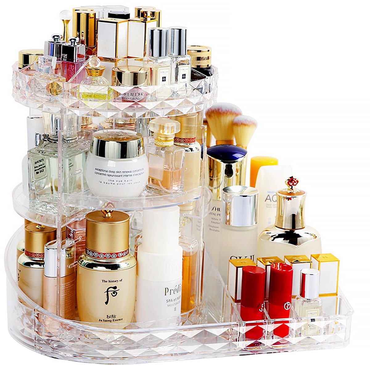 My Ninki ® Geavanceerde 360 Graden Draaibare Make-up Organizer met Verstelbare Lagen voor Optimale Opslag