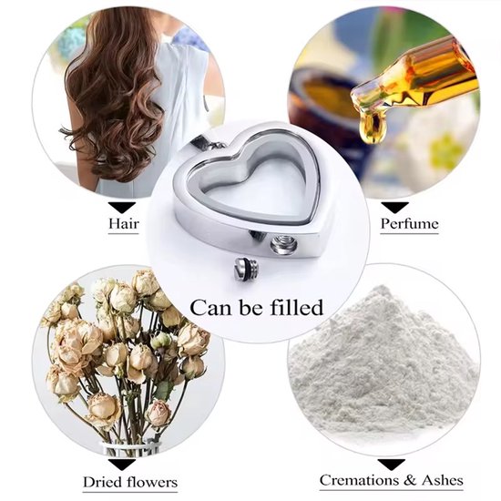 Néerlandais Duvall | Pendentif coeur transparent | Bijoux de crémation | pendentif en frêne | cœur où les cendres peuvent être déposées | Bijoux en forme de cœur | incinération | comme |