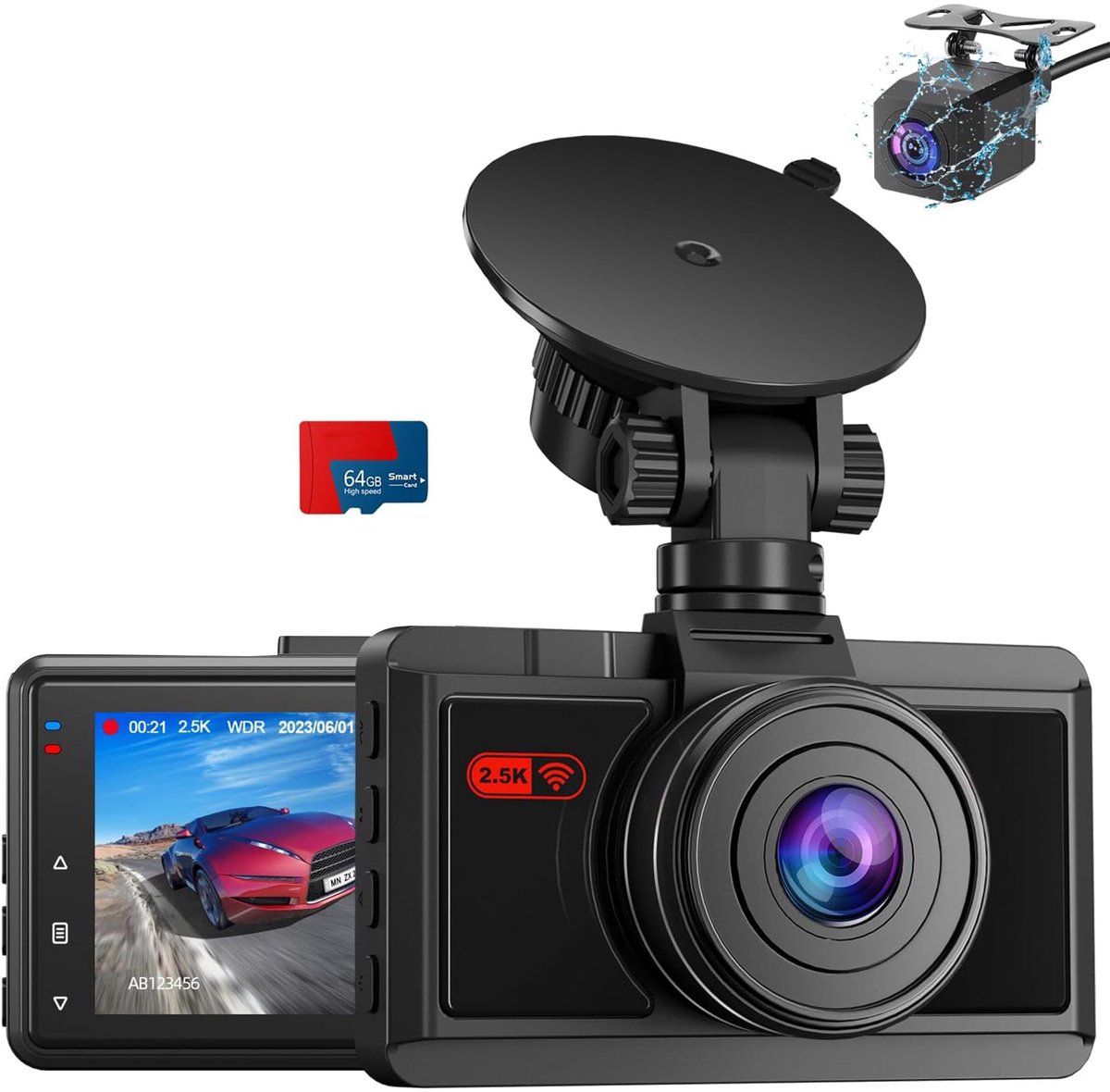 ApexArte® Dashcam voor Auto - Dualdashcam Voor en Achter - Full HD - 1080 - Zwart