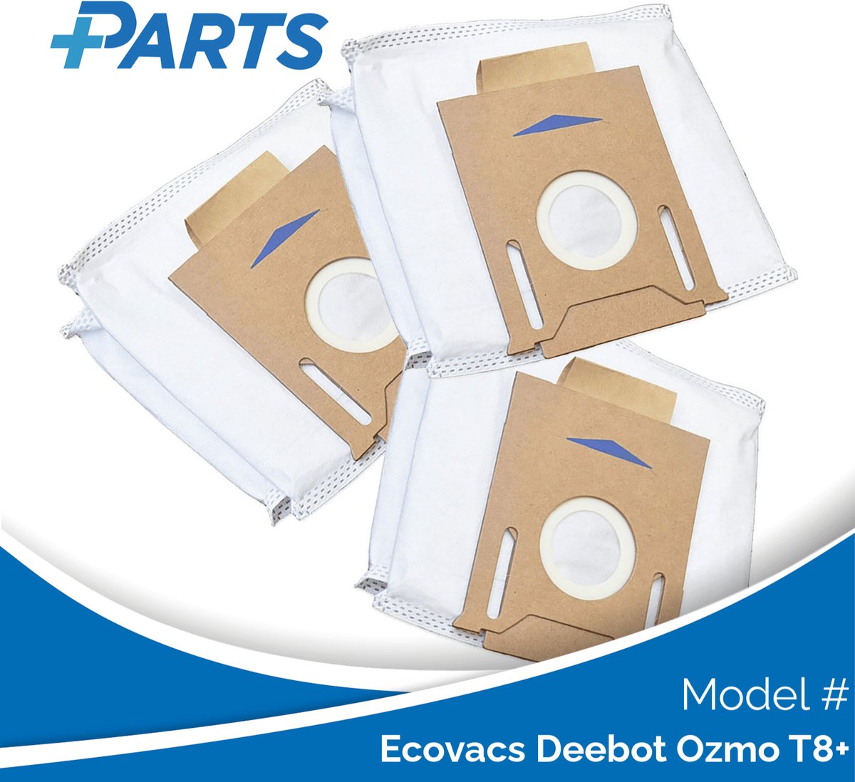 Ecovacs Deebot Ozmo T8+ Stofzakken (3 Stuks, Plus.Parts® alternatief voor D-DB03)