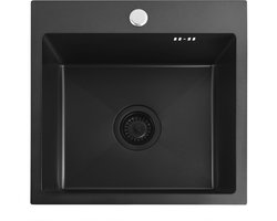 Rea Leo 40 - Keukenspoelbak - Zwart - 40x45x18,5cm