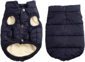 2-laags winddicht hondenjack - Ultra warm en zacht - Fleece gevoerd - Dierenkleding - Herfst- en winterkattenkleding - Blauw