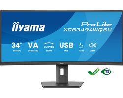 iiyama ProLite XCB3494WQSU-B1 - 34 inch - WQHD - VA - USB-Hub (4x) - Verstelbaar - Curved