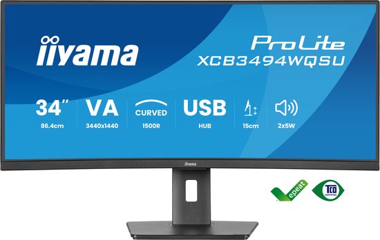 34″ iiyama ProLite Curved Mon...