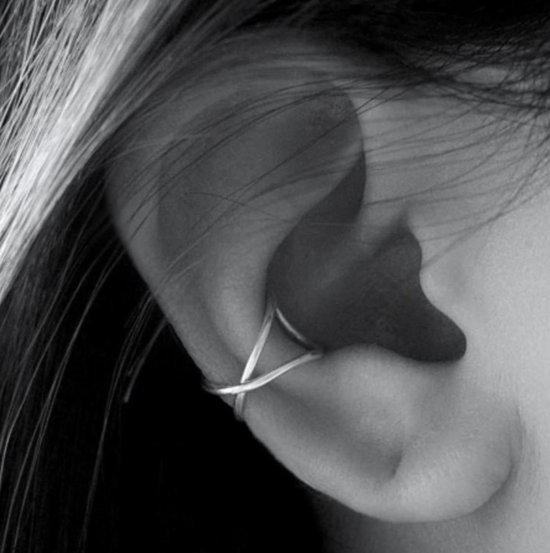 La Rosa Princesa Lines Ear Cuff oorklem Oorbel Earcuff Zilver - 1 stuk