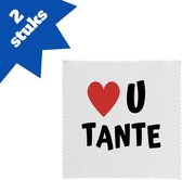 Akyol - love u tante brillendoekjes - Tante - de liefste tante - verjaardag - cadeautje voor tante - tante artikelen - kado - geschenk - 17,8 bij 17,8 cm - 2 stuks